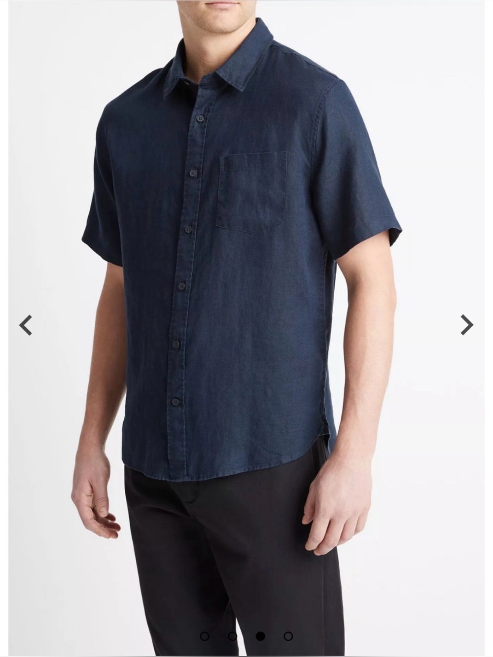 Vince Short-Sleeve Shirt size M 100% linen button down blue lagenlook vacation
